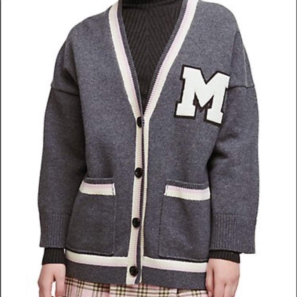 Maje Stretch Wool College Cardigan